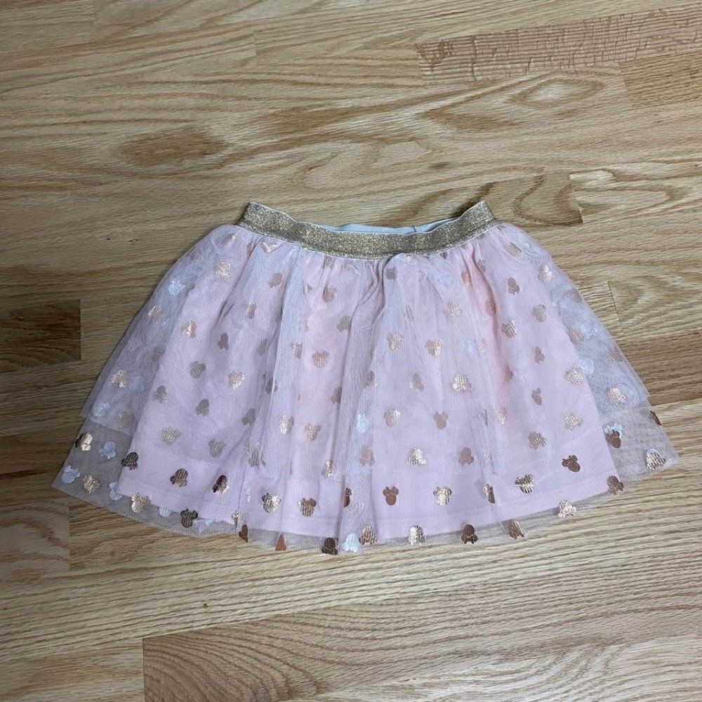 Minnie Mouse Tulle Skirt Sz 4 Pink Gold Disney Girls Toddler Kids